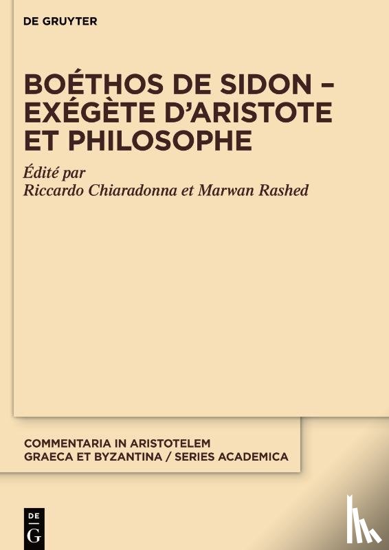  - Boethos de Sidon – Exegete d’Aristote et philosophe