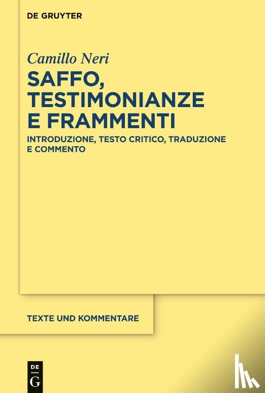 Neri, Camillo - Saffo - testimonianze e frammenti