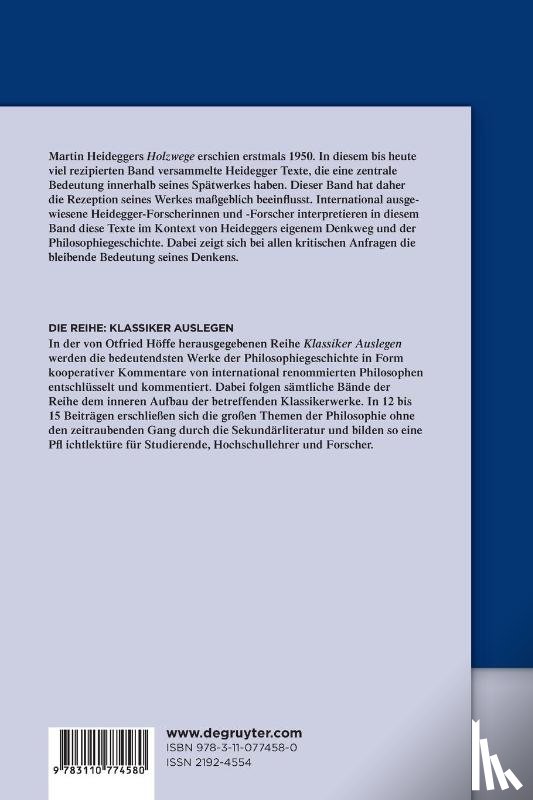  - Martin Heidegger: Holzwege