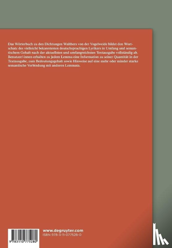 Meeßen, Dörte - Walther von der Vogelweide Wörterbuch