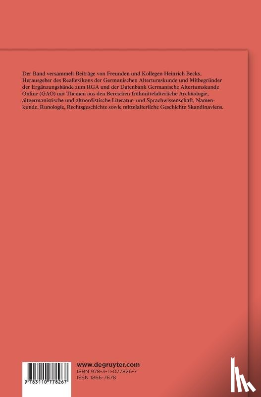  - Germanisches Altertum und Europäisches Mittelalter
