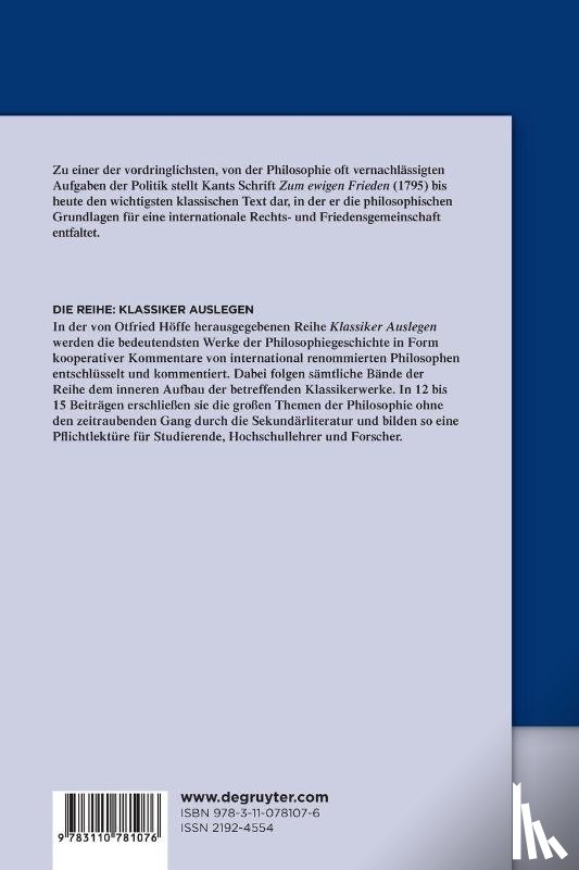  - Immanuel Kant: Zum ewigen Frieden
