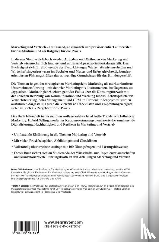 Winkelmann, Peter, Spandl, Torsten - Marketing und Vertrieb