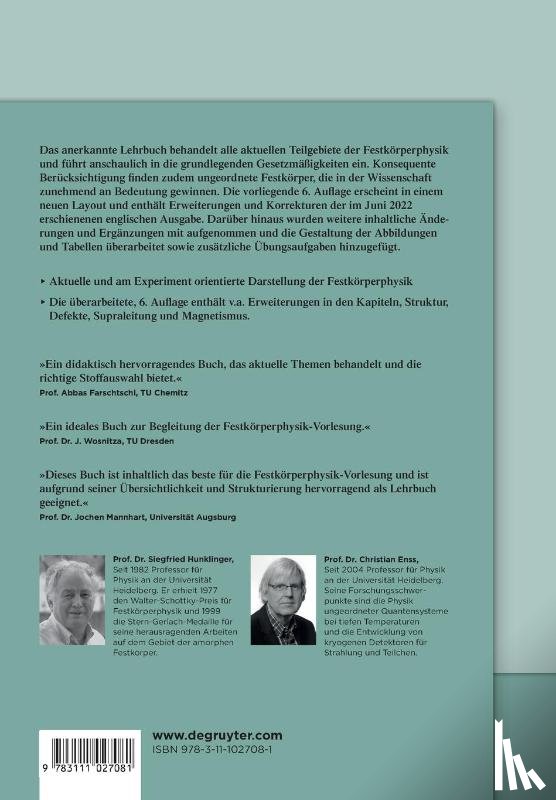 Hunklinger, Siegfried, Enss, Christian - Festkorperphysik