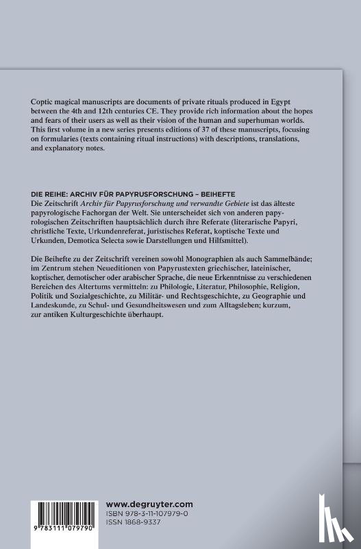 Dosoo, Korshi, Preininger, Marketa - Papyri Copticae Magicae