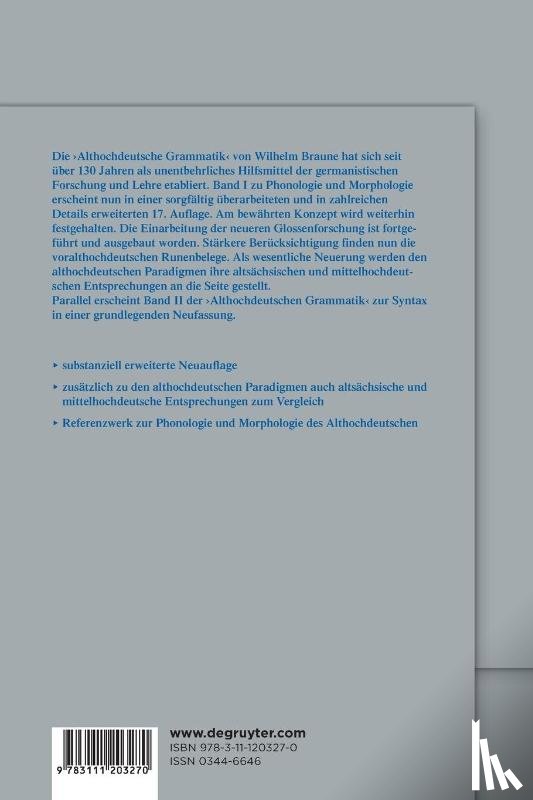 Braune, Wilhelm - Althochdeutsche Grammatik I