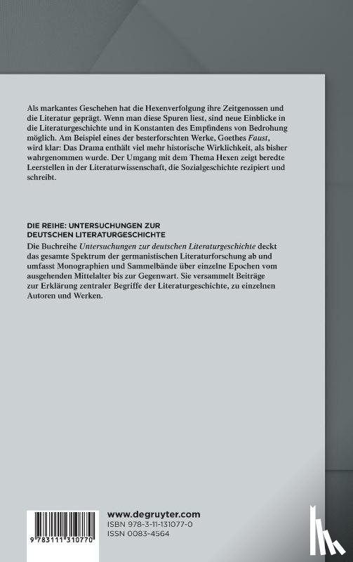 Uhrmacher, Anne - Hexenangst und Hexenverfolgung in Goethes >Faust<