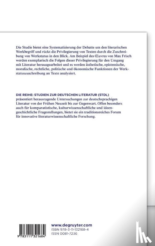 Kater, Thomas - Status und Funktion: Zu Theorie und Praxis des literarischen Werks