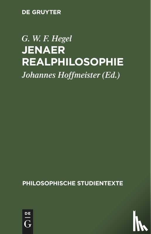 Hegel, G W F - Jenaer Realphilosophie
