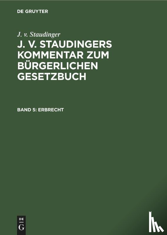 Staudinger, J V - Erbrecht