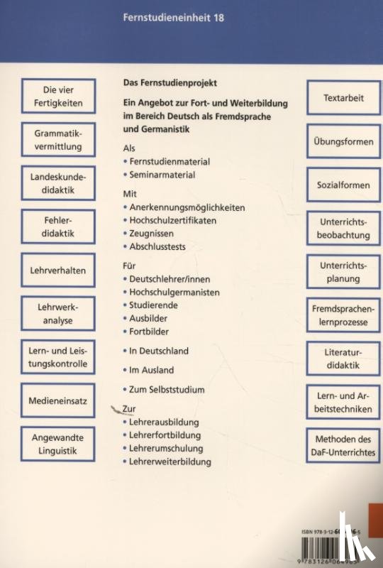 Bimmel, Peter - 18: Deutschunterricht planen - Buch mit DVD