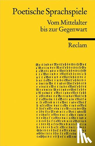  - Poetische Sprachspiele