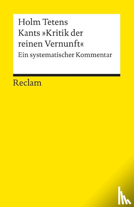 Tetens, Holm - Kants "Kritik der reinen Vernunft"