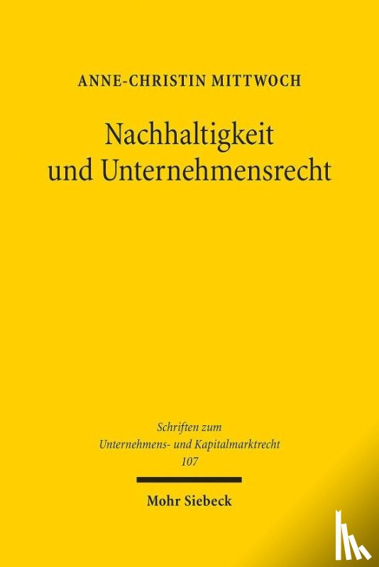 Mittwoch, Anne-Christin - Nachhaltigkeit und Unternehmensrecht