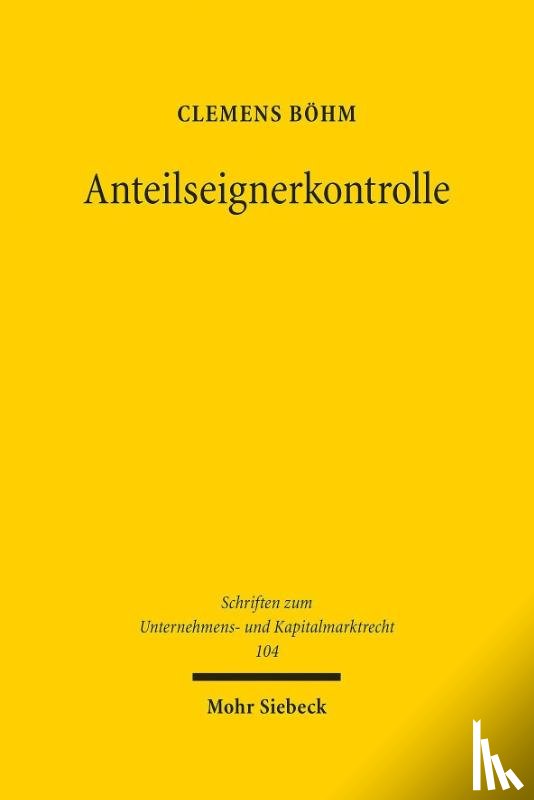 Bohm, Clemens - Anteilseignerkontrolle