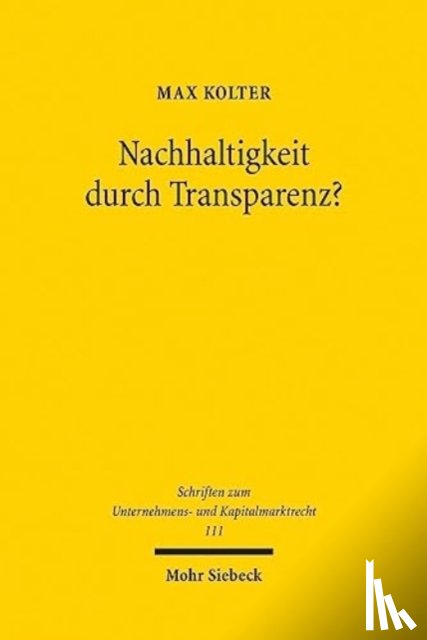 Kolter, Max - Nachhaltigkeit durch Transparenz?
