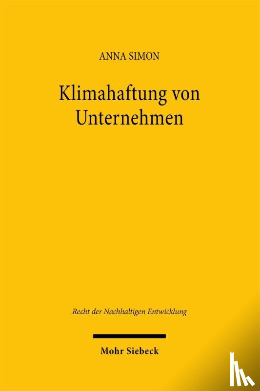 Simon, Anna - Klimahaftung von Unternehmen