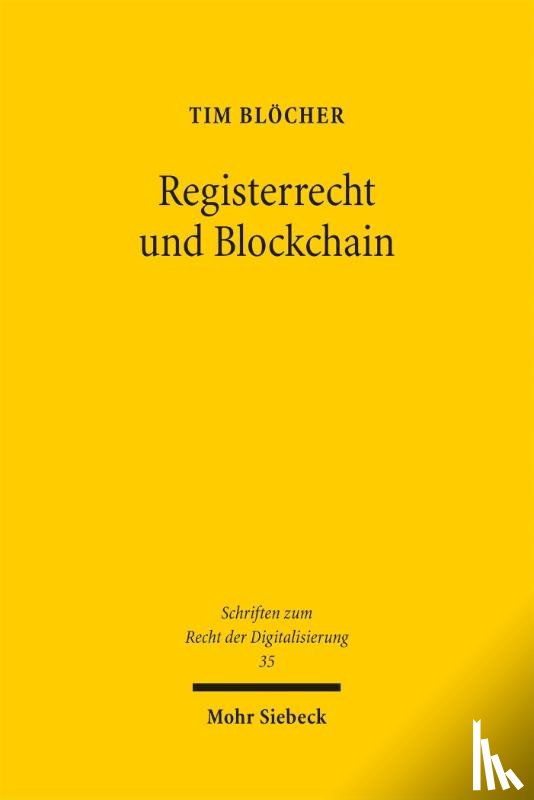 Blöcher, Tim - Registerrecht und Blockchain