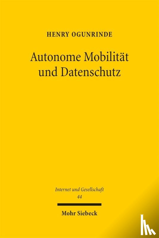 Ogunrinde, Henry - Autonome Mobilität und Datenschutz
