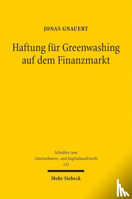 Gnauert, Jonas - Haftung für Greenwashing auf dem Finanzmarkt