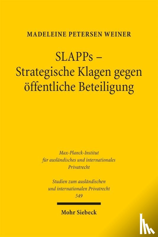 Weiner, Madeleine Petersen - SLAPPs - Strategische Klagen gegen öffentliche Beteiligung