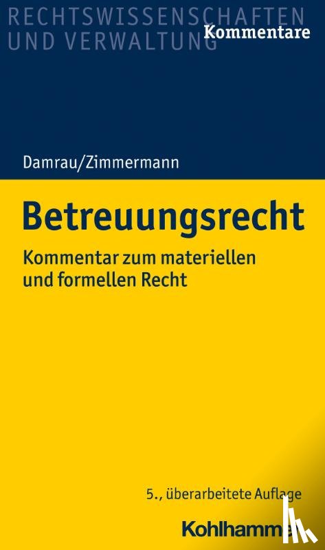 Damrau, Jürgen, Zimmermann, Walter - Betreuungsrecht