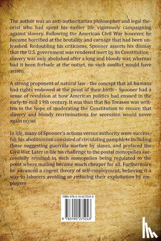 Spooner, Lysander - No Treason
