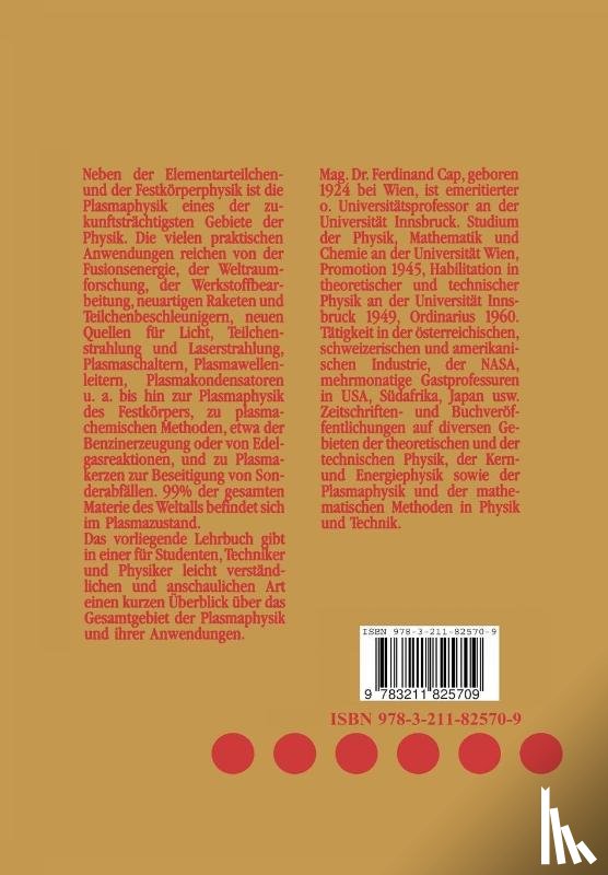 Cap, Ferdinand - Lehrbuch der Plasmaphysik und Magnetohydrodynamik