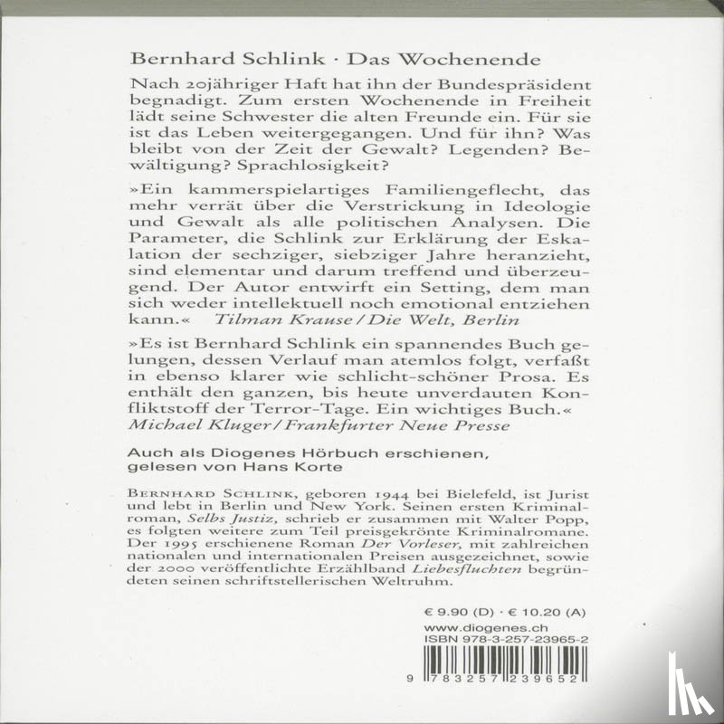 Schlink, Bernhard - Das Wochenende