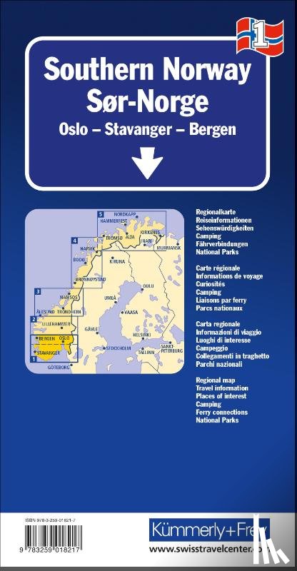 - Kümmerly+Frey Regional-Strassenkarte 1 Süd-Norwegen 1:335.000