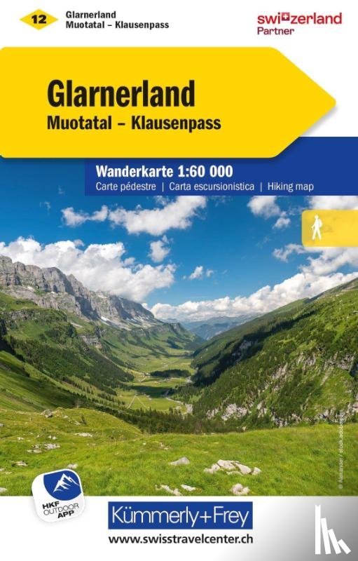  - KuF Schweiz Wanderkarte 12 Glarnerland - Walensee 1 : 60 000