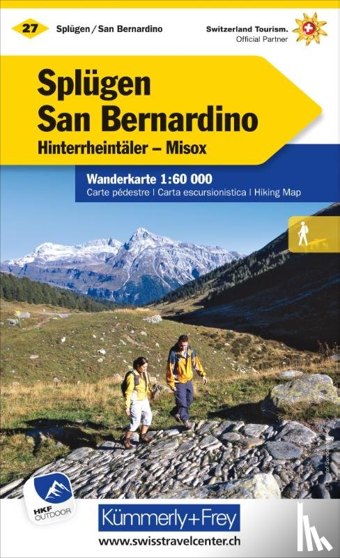  - Splügen-San Bernardino, Hinterrheintäler, Misox Wanderkarte nr. 27