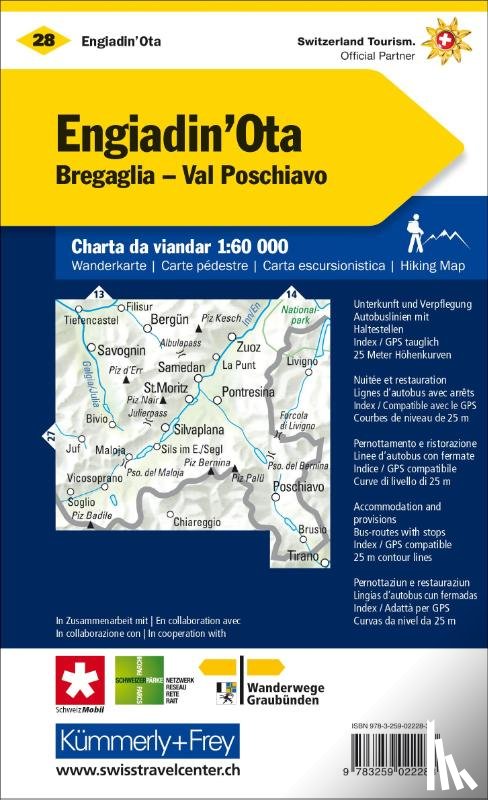  - Kümmerly+Frey Wanderkarte 28 Oberengadin 1:60.000