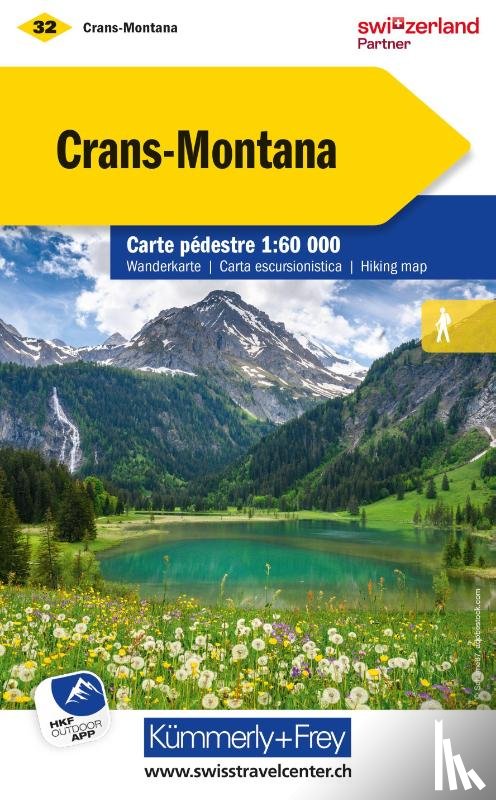  - KuF Schweiz Wanderkarte 32 Crans-Montana 1 : 60.000 / Matt laminiert