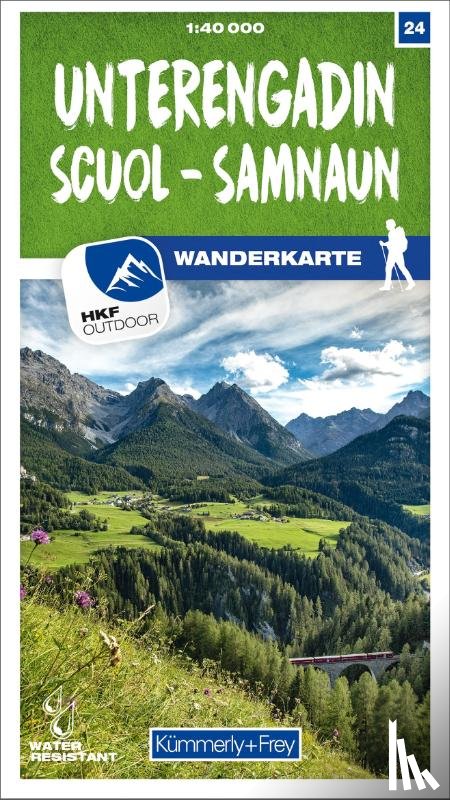  - Unterengadin / Scuol - Samnaun 24 Wanderkarte 1:40 000 matt laminiert
