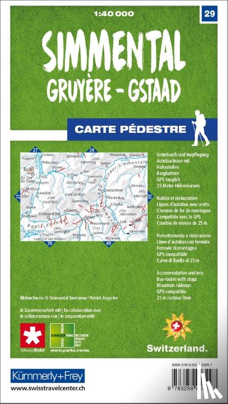  - Simmental / Gruyère - Gstaad 29 Wanderkarte 1:40 000 matt laminiert