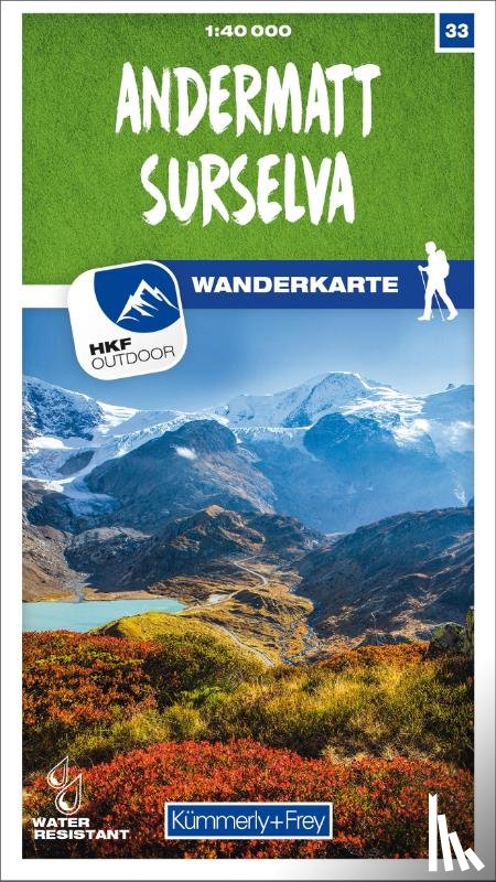  - Andermatt - Surselva 33 Wanderkarte 1:40 000 matt laminiert