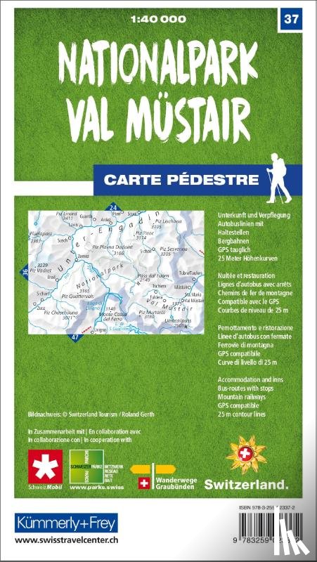  - Nationalpark - Val Müstair 37 Wanderkarte 1:40 000 matt laminiert