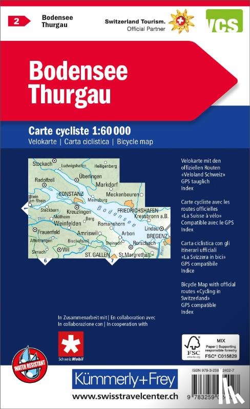  - KuF Schweiz Radkarte 02 Bodensee - Thurgau 1 : 60 000