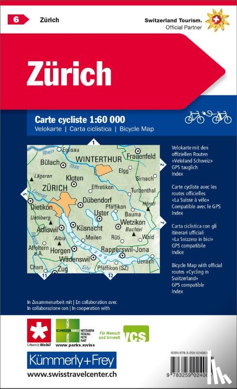  - KuF Schweiz Radkarte 06 Zürich 1 : 60 000