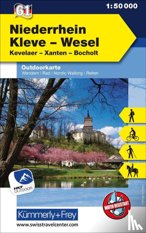  - KuF Deutschland Outdoorkarte 61 Niederrhein, Kleve-Wesel, Kevelaer, Xanten - Bocholt 1 : 50 000 LZ bis 2025