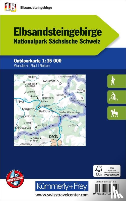  - Elbsandsteingebirge Nationalpark Sächsische Schweiz, Nr. 18 Outdoorkarte Deutschland 1:35 000