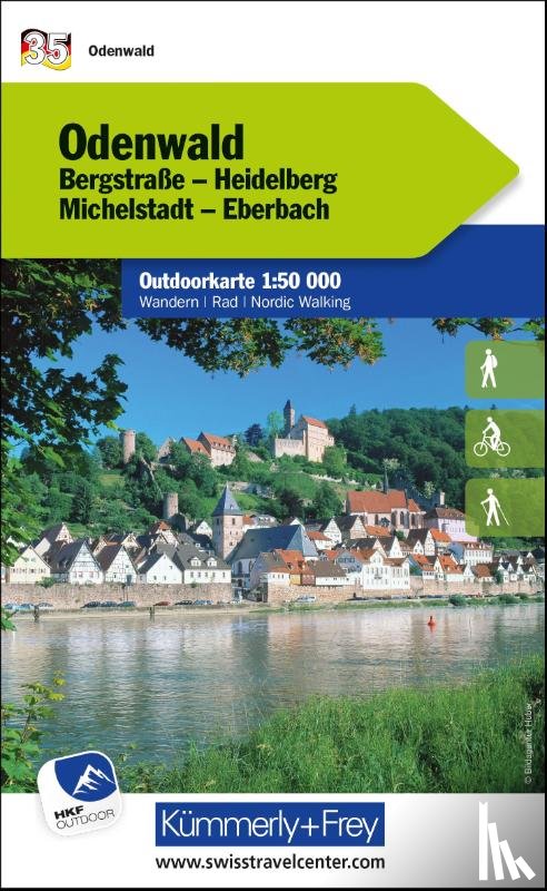  - Odenwald Bergstrasse, Heidelberg, Michelstadt, Eberbach Nr. 35 Outdoorkarte Deutschland 1:50 000