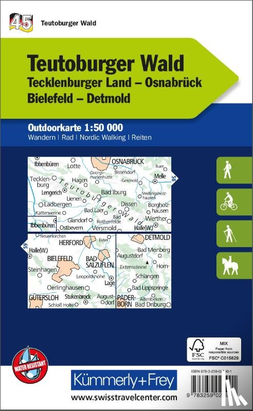  - Kümmerly+Frey Outdoorkarte Deutschland 45 Teutoburger Wald 1:50.000