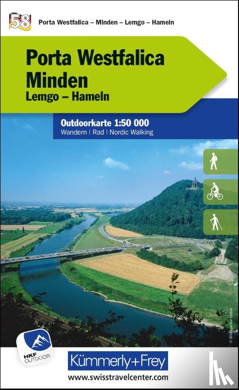  - Porta Westfalica - Minden Lemgo, Hameln Nr. 58 Outdoorkarte Deutschland 1:50 000