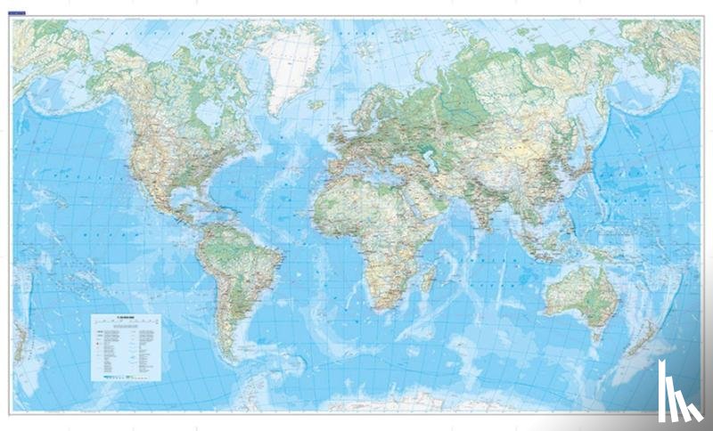  - World physical wall map laminated
