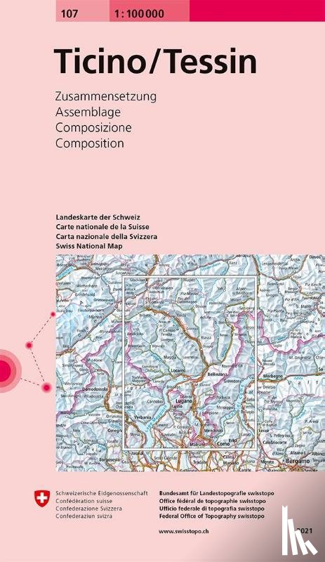  - Swisstopo 1 : 100 000 Ticino Tessin