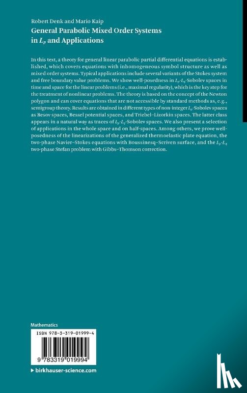 Robert Denk, Mario Kaip - General Parabolic Mixed Order Systems in Lp and Applications