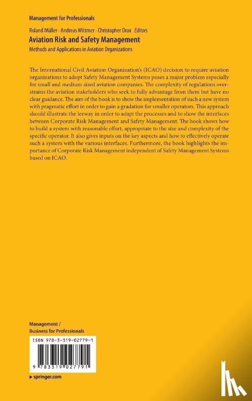 Roland Muller, Andreas Wittmer, Christopher Drax - Aviation Risk and Safety Management
