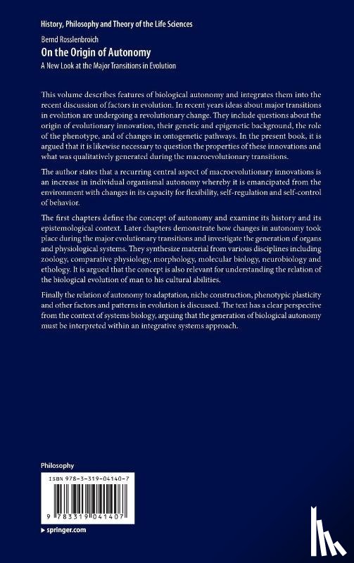 Rosslenbroich, Bernd - On the Origin of Autonomy